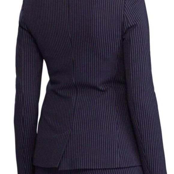 NEW!  Lauren Ralph Lauren Navy Ponte Knit Pinstripe Jacket - XL - $195 - Picture 13 of 15